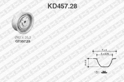 SNR kd45728 -  Комплект ремня ГРМ