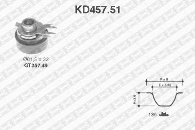 SNR kd45751 -  Комплект ремня ГРМ
