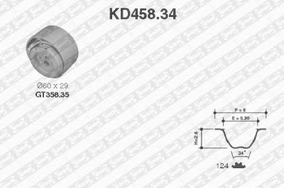 SNR kd45834 -  Комплект ремня ГРМ