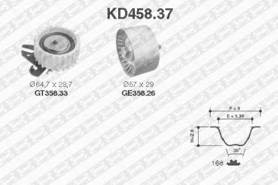 SNR kd45837 -  Комплект ремня ГРМ