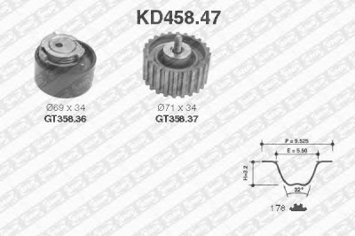 SNR kd45847 -  Комплект ремня ГРМ