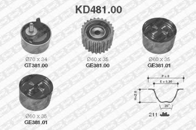 SNR kd48100 -  Комплект ремня ГРМ