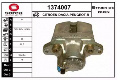 SNRA 1374007 - Тормозной суппорт