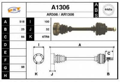 SNRA a1306 - Приводной вал