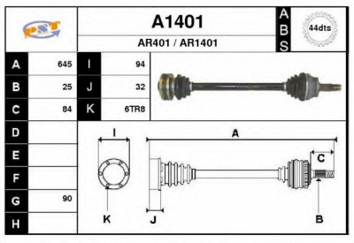 SNRA a1401 - Приводной вал