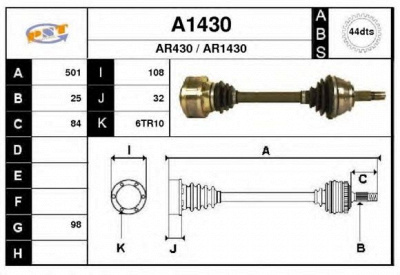 SNRA a1430 - Приводной вал