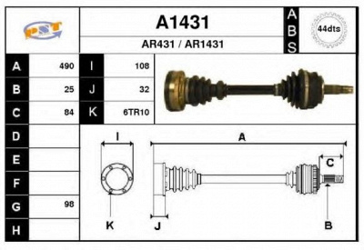 SNRA a1431 - Приводной вал