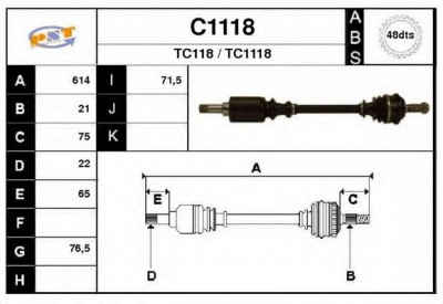SNRA c1118 - Приводной вал