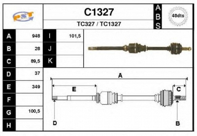 SNRA c1327 -  Приводной вал