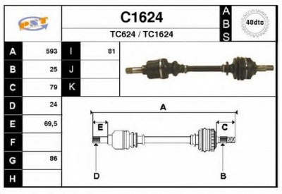 SNRA c1624 - Приводной вал