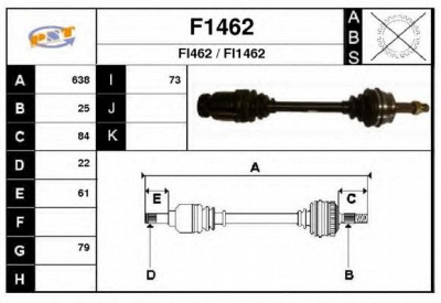 SNRA f1462 - Приводной вал