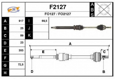 SNRA f2127 - Приводной вал