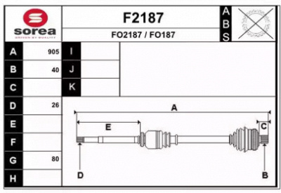 SNRA f2187 - Приводной вал