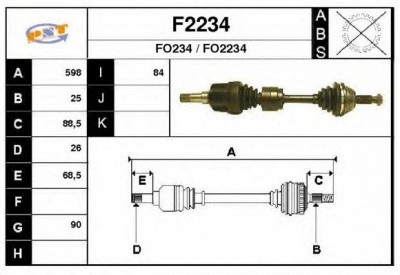 SNRA f2234 -  Приводной вал