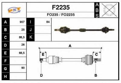 SNRA f2235 - Приводной вал