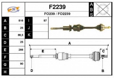 SNRA f2239 - Приводной вал