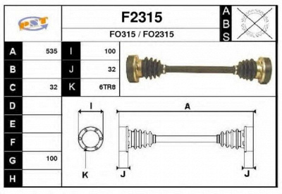 SNRA f2315 - Приводной вал
