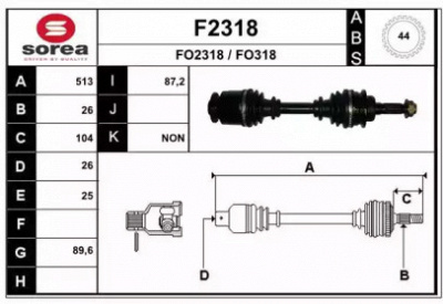 SNRA f2318 -  Приводной вал