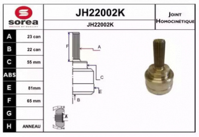 SNRA jh22002k -  Шарнирный комплект, приводной вал