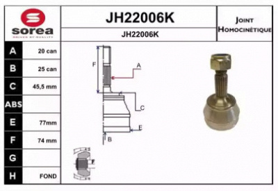 SNRA jh22006k -  Шарнирный комплект, приводной вал