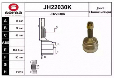 SNRA jh22030k -  Шарнирный комплект, приводной вал