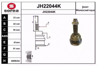 SNRA jh22044k - Шарнирный комплект, приводной вал