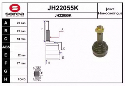 SNRA jh22055k - Шарнирный комплект, приводной вал