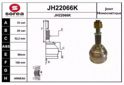 SNRA jh22066k -  Шарнирный комплект, приводной вал