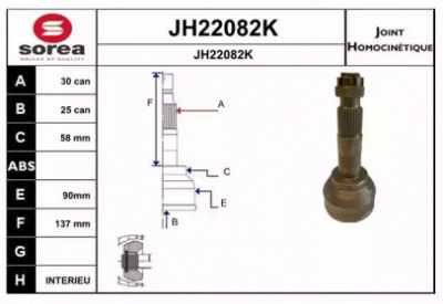 SNRA jh22082k -  Шарнирный комплект, приводной вал