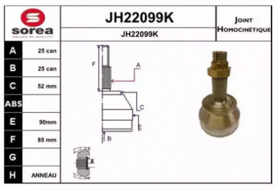 SNRA jh22099k -  Шарнирный комплект, приводной вал