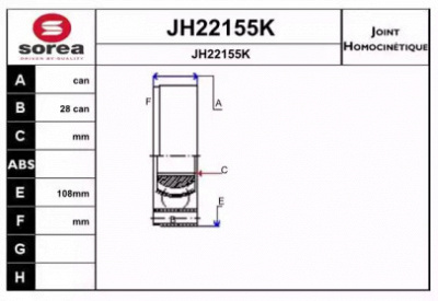 SNRA jh22155k -  Шарнирный комплект, приводной вал