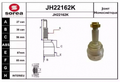SNRA jh22162k -  Шарнирный комплект, приводной вал