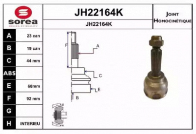 SNRA jh22164k -  Шарнирный комплект, приводной вал