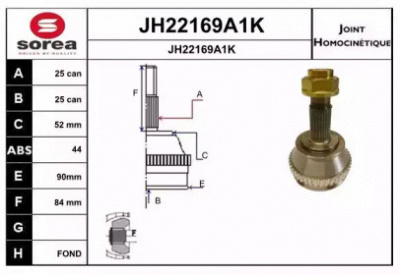 SNRA jh22169a1k -  Шарнирный комплект, приводной вал
