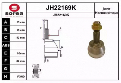 SNRA jh22169k -  Шарнирный комплект, приводной вал