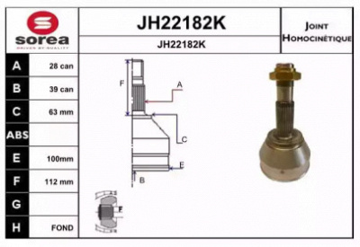 SNRA jh22182k -  Шарнирный комплект, приводной вал