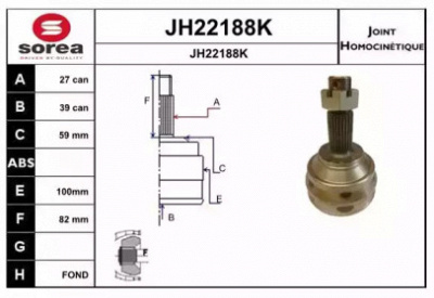 SNRA jh22188k -  Шарнирный комплект, приводной вал