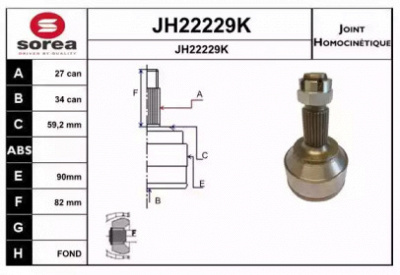 SNRA jh22229k -  Шарнирный комплект, приводной вал