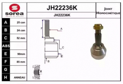 SNRA jh22236k -  Шарнирный комплект, приводной вал