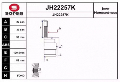 SNRA jh22257k -  Шарнирный комплект, приводной вал