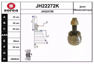 SNRA jh22272k -  Шарнирный комплект, приводной вал