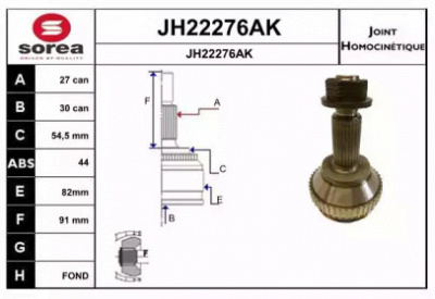 SNRA jh22276ak - Шарнирный комплект, приводной вал