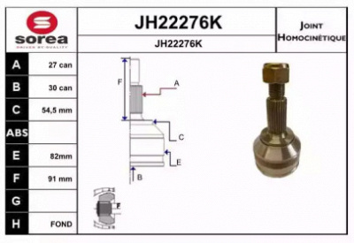 SNRA jh22276k -  Шарнирный комплект, приводной вал