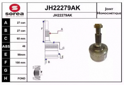 SNRA jh22279ak -  Шарнирный комплект, приводной вал
