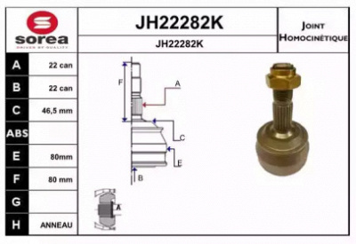 SNRA jh22282k -  Шарнирный комплект, приводной вал