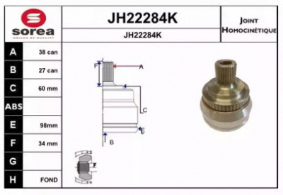 SNRA jh22284k -  Шарнирный комплект, приводной вал