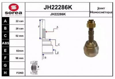 SNRA jh22286k -  Шарнирный комплект, приводной вал