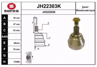 SNRA jh22303k -  Шарнирный комплект, приводной вал