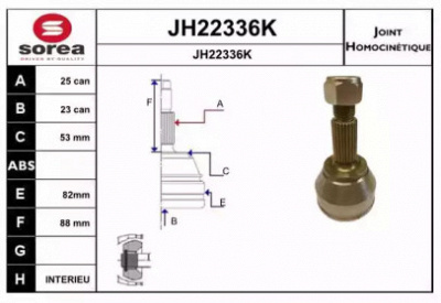 SNRA jh22336k -  Шарнирный комплект, приводной вал