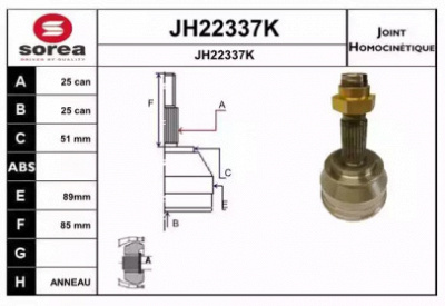SNRA jh22337k -  Шарнирный комплект, приводной вал